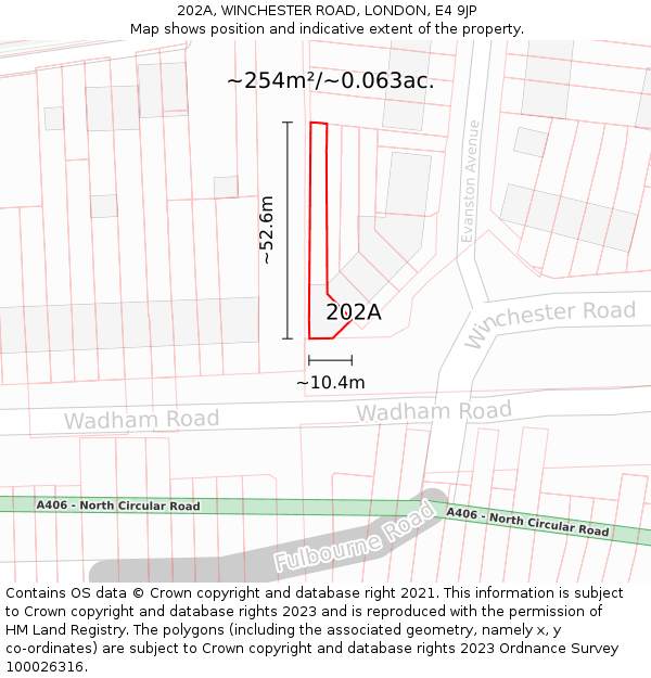 202A, WINCHESTER ROAD, LONDON, E4 9JP: Plot and title map