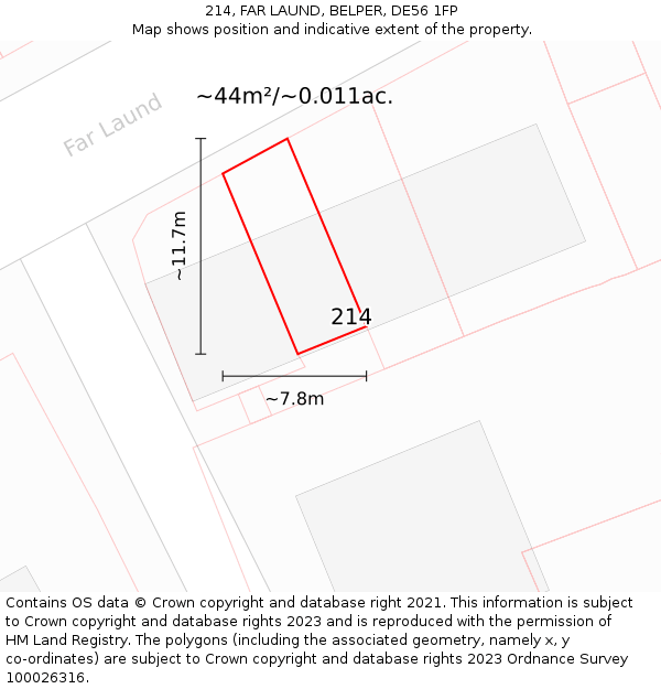 214, FAR LAUND, BELPER, DE56 1FP: Plot and title map