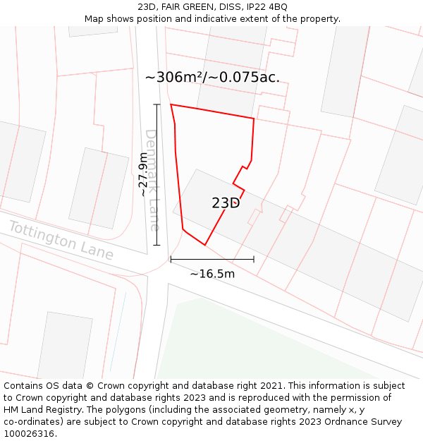 23D, FAIR GREEN, DISS, IP22 4BQ: Plot and title map