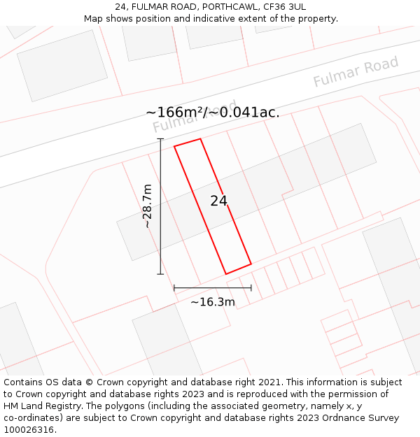 24, FULMAR ROAD, PORTHCAWL, CF36 3UL: Plot and title map