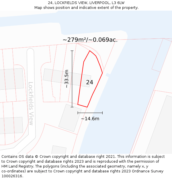 24, LOCKFIELDS VIEW, LIVERPOOL, L3 6LW: Plot and title map