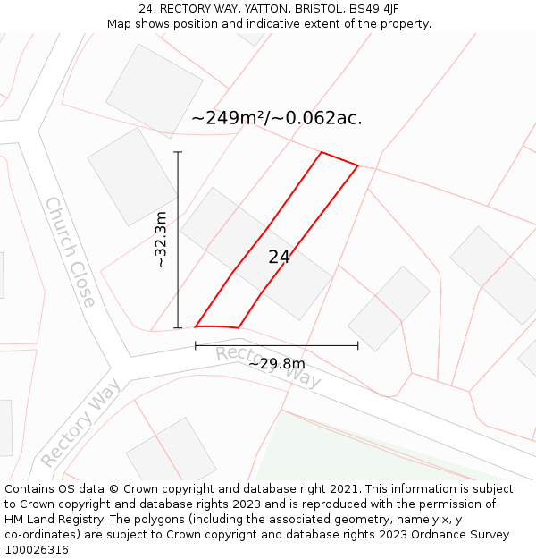 24, RECTORY WAY, YATTON, BRISTOL, BS49 4JF: Plot and title map