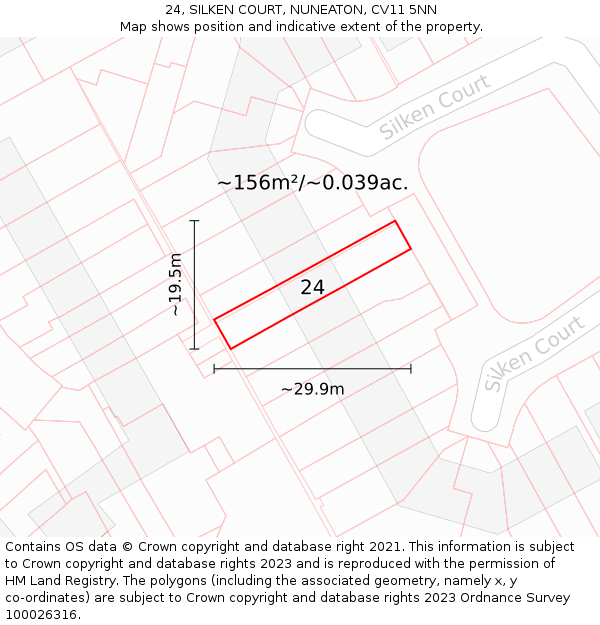 24, SILKEN COURT, NUNEATON, CV11 5NN: Plot and title map