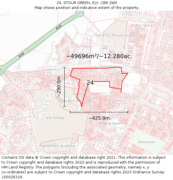 24, STOUR GREEN, ELY, CB6 2WX: Plot and title map