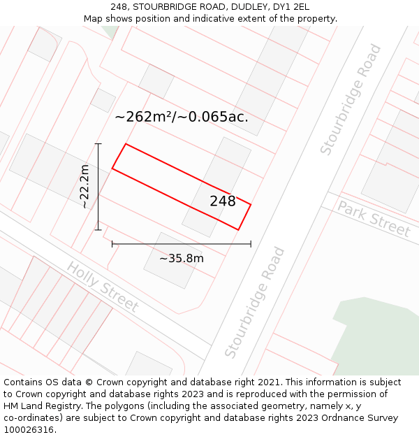 248, STOURBRIDGE ROAD, DUDLEY, DY1 2EL: Plot and title map