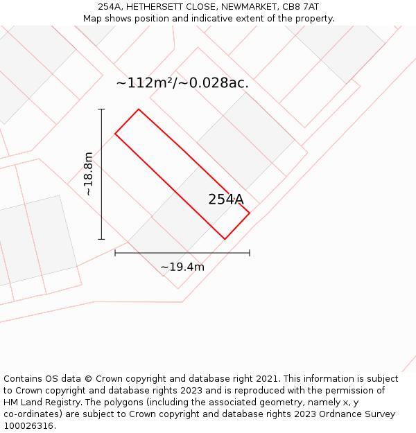 254A, HETHERSETT CLOSE, NEWMARKET, CB8 7AT: Plot and title map