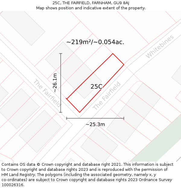 25C, THE FAIRFIELD, FARNHAM, GU9 8AJ: Plot and title map