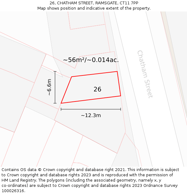 26, CHATHAM STREET, RAMSGATE, CT11 7PP: Plot and title map