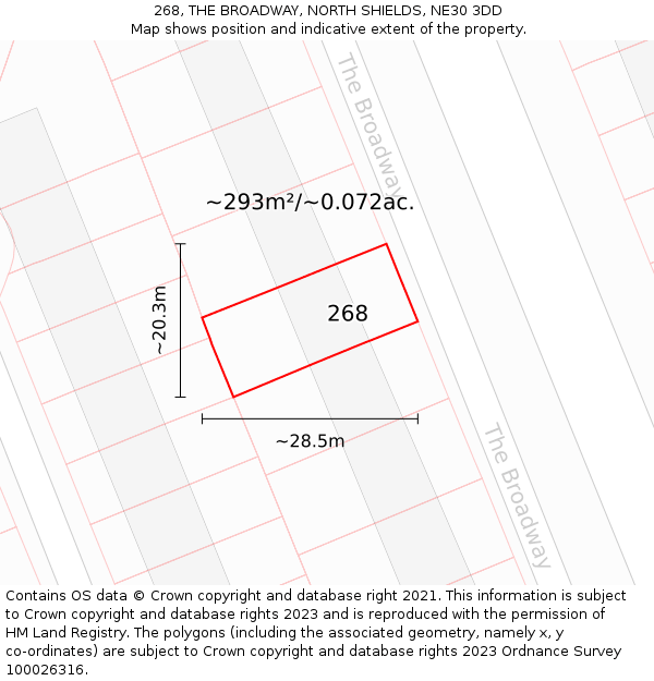 268, THE BROADWAY, NORTH SHIELDS, NE30 3DD: Plot and title map