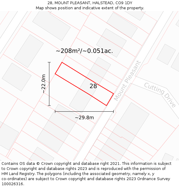 28, MOUNT PLEASANT, HALSTEAD, CO9 1DY: Plot and title map