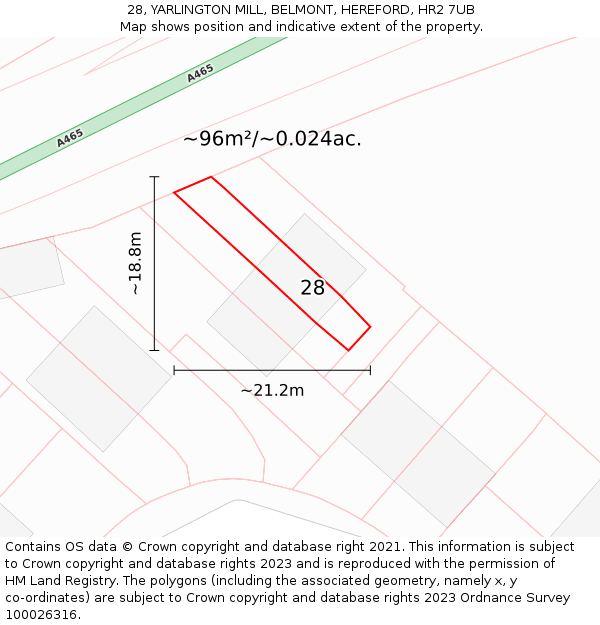 28, YARLINGTON MILL, BELMONT, HEREFORD, HR2 7UB: Plot and title map