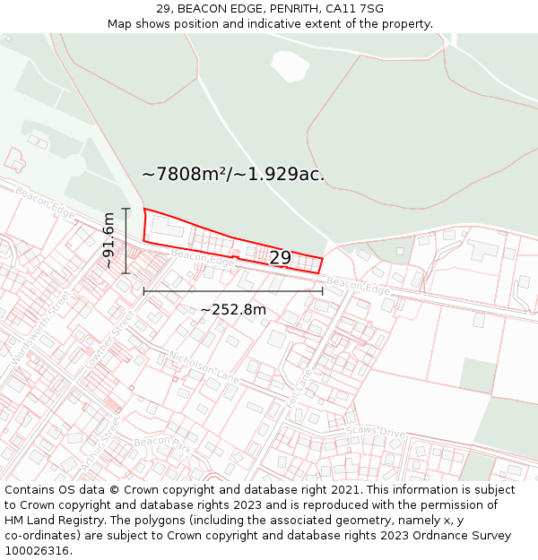 29, BEACON EDGE, PENRITH, CA11 7SG: Plot and title map