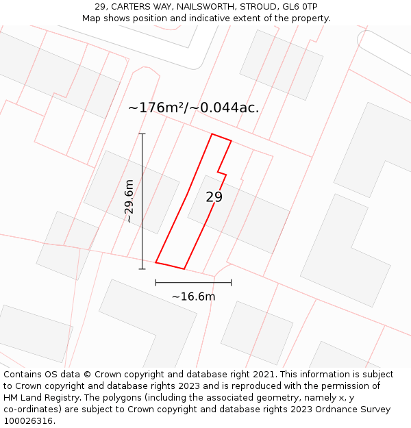 29, CARTERS WAY, NAILSWORTH, STROUD, GL6 0TP: Plot and title map