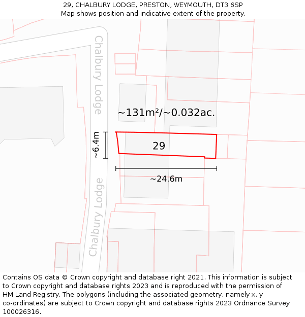 29, CHALBURY LODGE, PRESTON, WEYMOUTH, DT3 6SP: Plot and title map