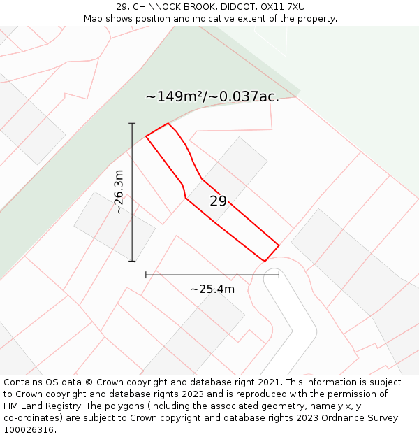 29, CHINNOCK BROOK, DIDCOT, OX11 7XU: Plot and title map