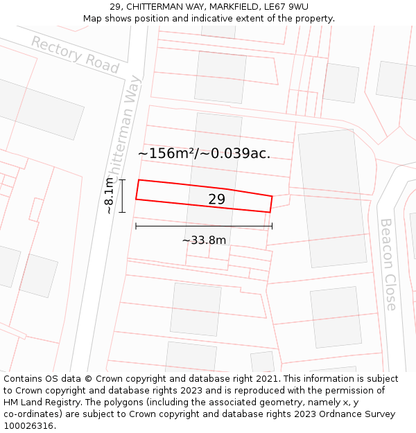 29, CHITTERMAN WAY, MARKFIELD, LE67 9WU: Plot and title map
