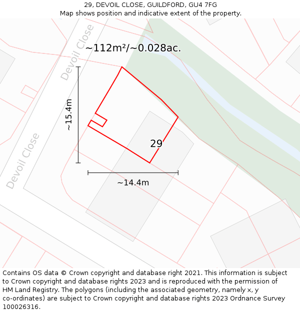 29, DEVOIL CLOSE, GUILDFORD, GU4 7FG: Plot and title map