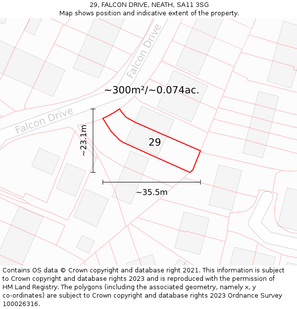 29, FALCON DRIVE, NEATH, SA11 3SG: Plot and title map
