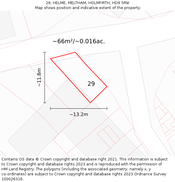 29, HELME, MELTHAM, HOLMFIRTH, HD9 5RW: Plot and title map