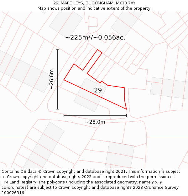 29, MARE LEYS, BUCKINGHAM, MK18 7AY: Plot and title map