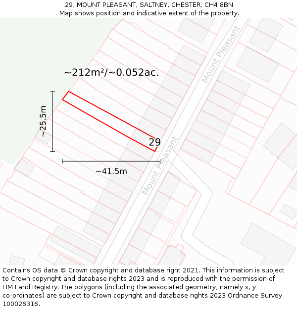 29, MOUNT PLEASANT, SALTNEY, CHESTER, CH4 8BN: Plot and title map