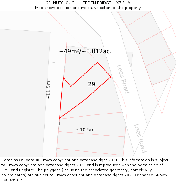 29, NUTCLOUGH, HEBDEN BRIDGE, HX7 8HA: Plot and title map