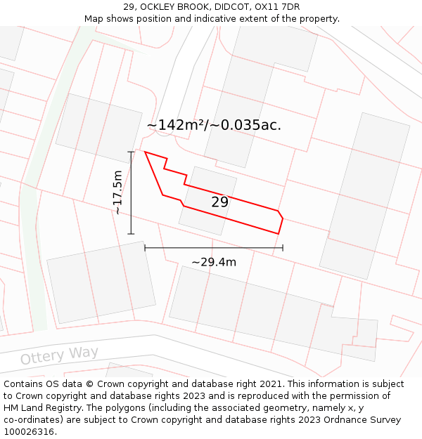 29, OCKLEY BROOK, DIDCOT, OX11 7DR: Plot and title map