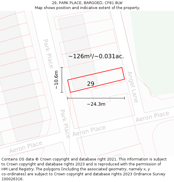 29, PARK PLACE, BARGOED, CF81 8LW: Plot and title map