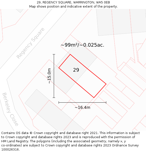 29, REGENCY SQUARE, WARRINGTON, WA5 0EB: Plot and title map