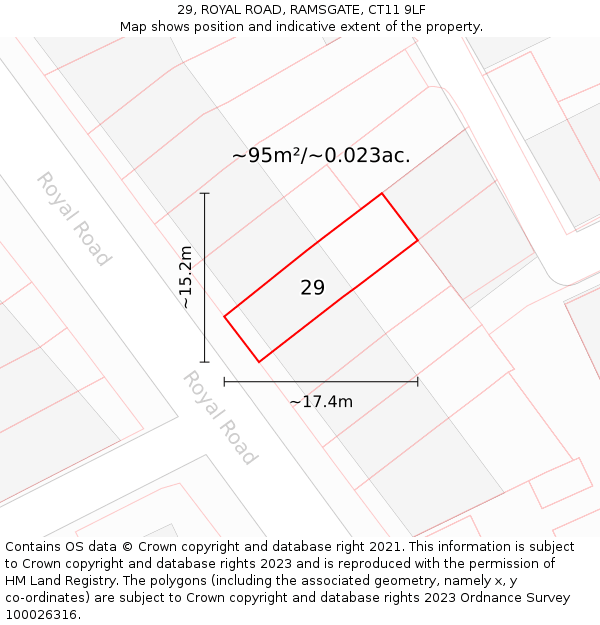 29, ROYAL ROAD, RAMSGATE, CT11 9LF: Plot and title map