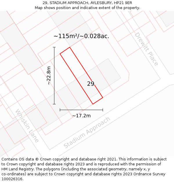 29, STADIUM APPROACH, AYLESBURY, HP21 9ER: Plot and title map