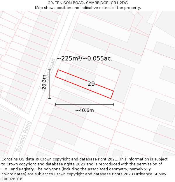 29, TENISON ROAD, CAMBRIDGE, CB1 2DG: Plot and title map