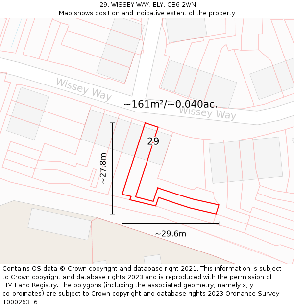 29, WISSEY WAY, ELY, CB6 2WN: Plot and title map