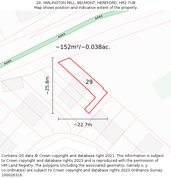 29, YARLINGTON MILL, BELMONT, HEREFORD, HR2 7UB: Plot and title map