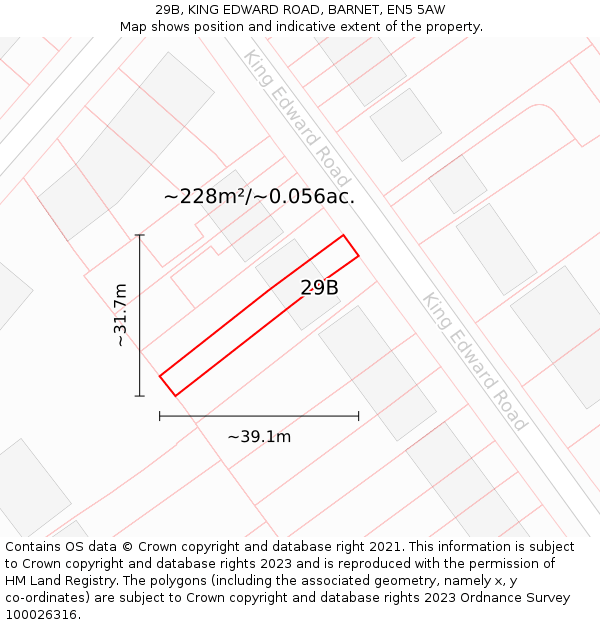 29B, KING EDWARD ROAD, BARNET, EN5 5AW: Plot and title map