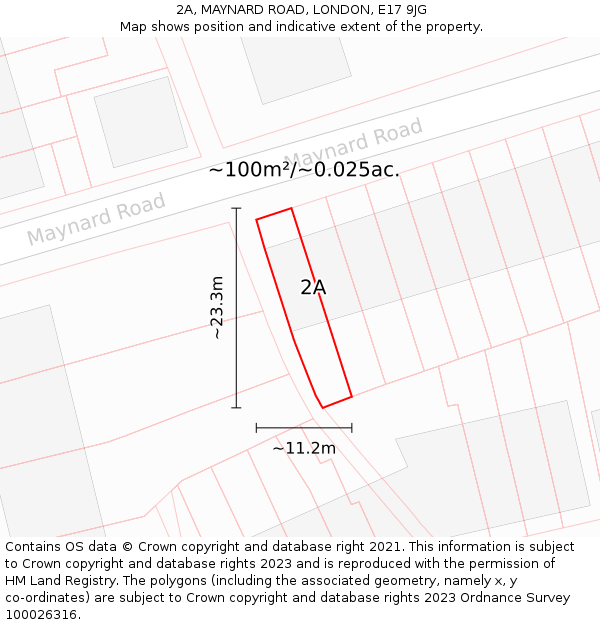 2A, MAYNARD ROAD, LONDON, E17 9JG: Plot and title map