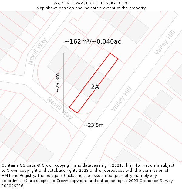 2A, NEVILL WAY, LOUGHTON, IG10 3BG: Plot and title map