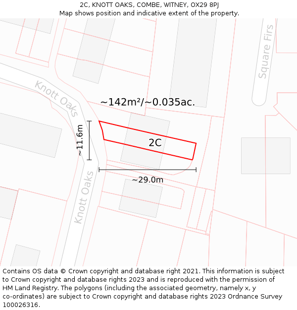 2C, KNOTT OAKS, COMBE, WITNEY, OX29 8PJ: Plot and title map