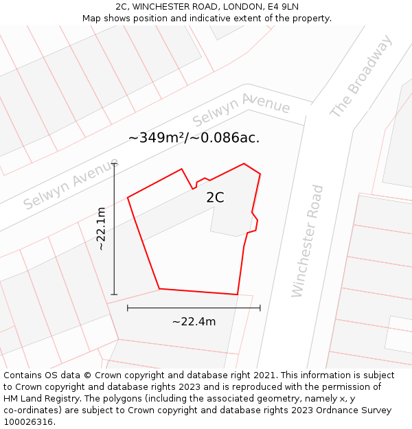 2C, WINCHESTER ROAD, LONDON, E4 9LN: Plot and title map