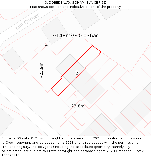 3, DOBEDE WAY, SOHAM, ELY, CB7 5ZJ: Plot and title map