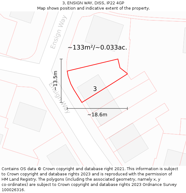 3, ENSIGN WAY, DISS, IP22 4GP: Plot and title map