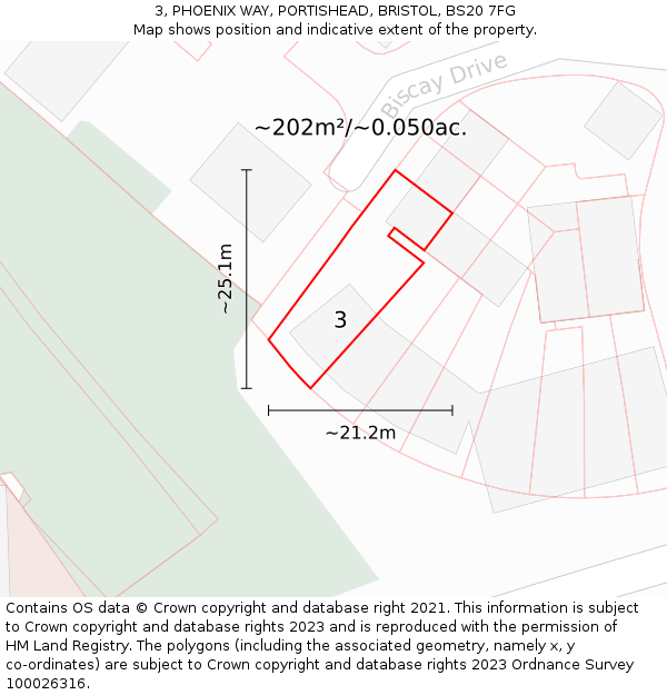 3, PHOENIX WAY, PORTISHEAD, BRISTOL, BS20 7FG: Plot and title map