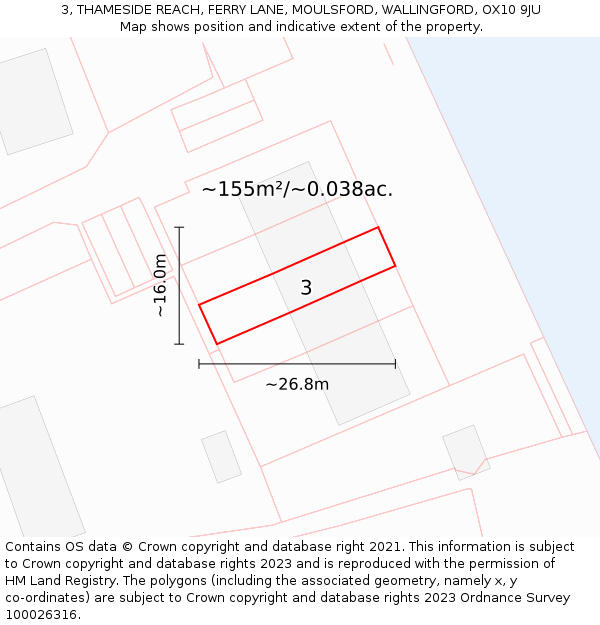 3, THAMESIDE REACH, FERRY LANE, MOULSFORD, WALLINGFORD, OX10 9JU: Plot and title map