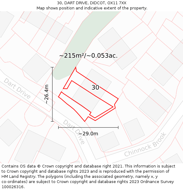 30, DART DRIVE, DIDCOT, OX11 7XX: Plot and title map