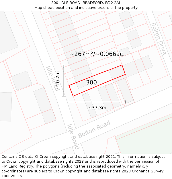 300, IDLE ROAD, BRADFORD, BD2 2AL: Plot and title map