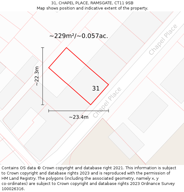 31, CHAPEL PLACE, RAMSGATE, CT11 9SB: Plot and title map