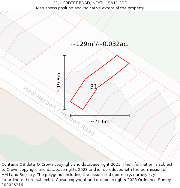 31, HERBERT ROAD, NEATH, SA11 2DD: Plot and title map