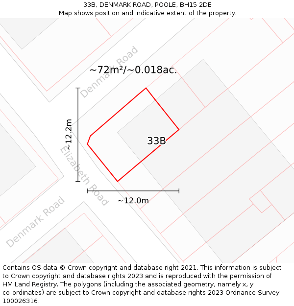 33B, DENMARK ROAD, POOLE, BH15 2DE: Plot and title map
