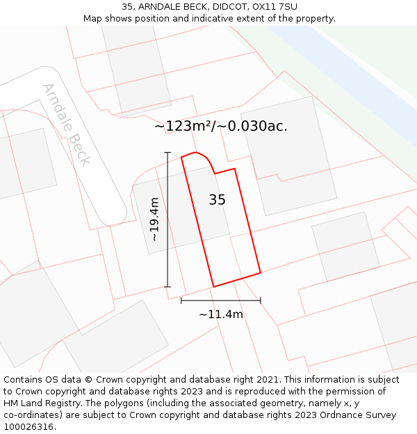 35, ARNDALE BECK, DIDCOT, OX11 7SU: Plot and title map