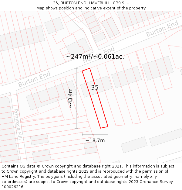 35, BURTON END, HAVERHILL, CB9 9LU: Plot and title map